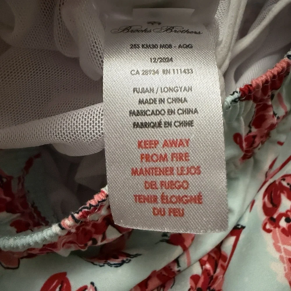 Brooks Brothers Boys Swim‎ Trunks Lined Size 14 Lobsters Preppy Red Blue Pockets